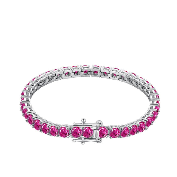 Crimson Glow Tennis Bracelet