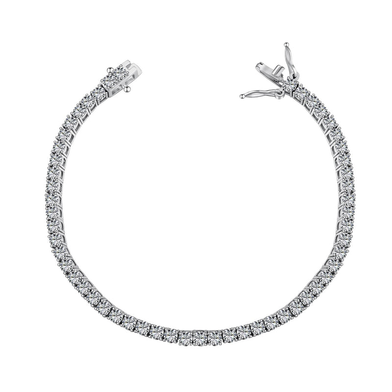 Luminous Silver Tennis Bracelet