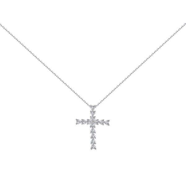 Blushing Heart Cross Necklace