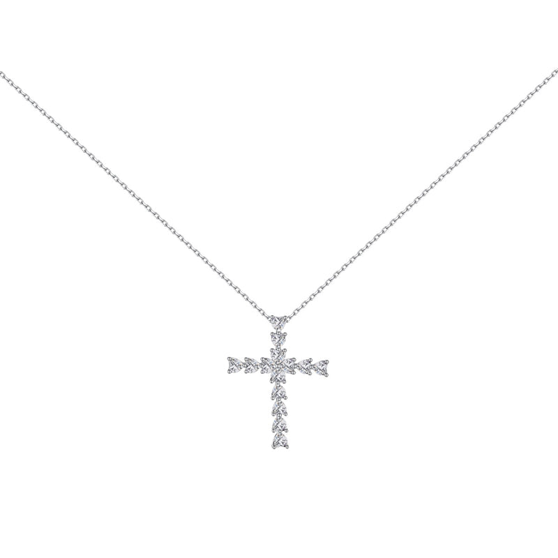 Blushing Heart Cross Necklace