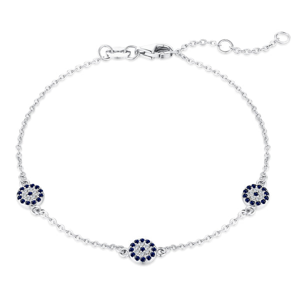 Trio Sapphire Disc Bracelet