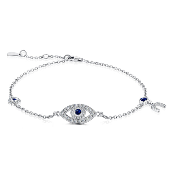 Golden Sapphire Evil Eye Bracelet