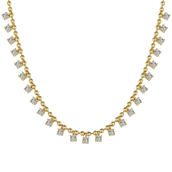 Golden Beaded Elegance Necklace