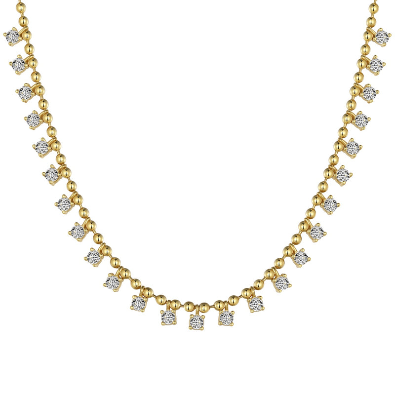 Golden Beaded Elegance Necklace