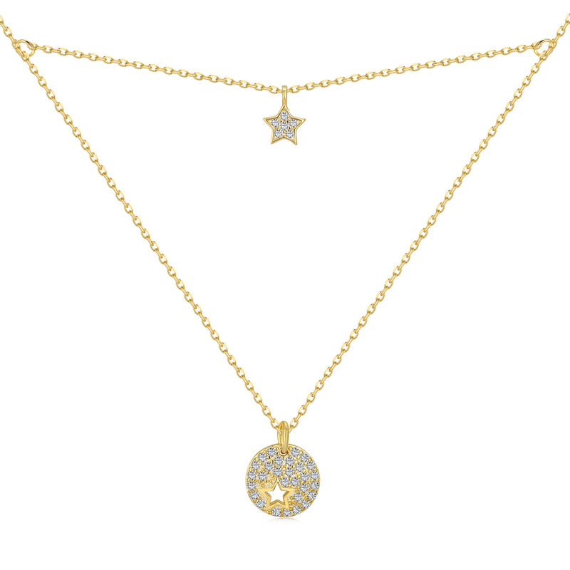 Celestial Glow Double Star Necklace