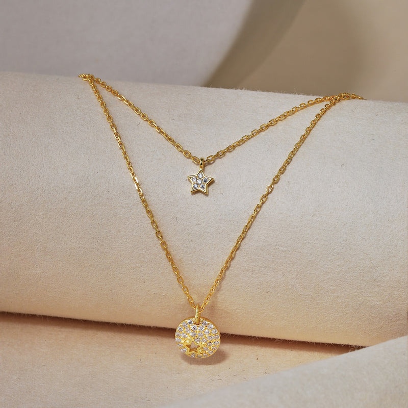 Celestial Glow Double Star Necklace