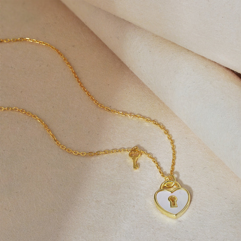 Heart Lock and Key Necklace