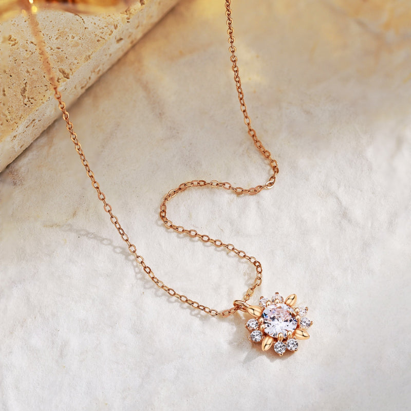 Rose Gold Sunburst Necklace