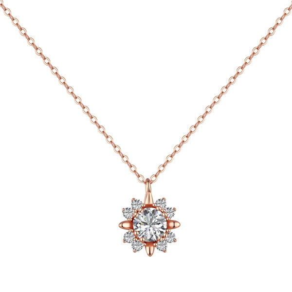 Rose Gold Sunburst Necklace