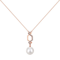 Geometric Pearl Elegance Necklace