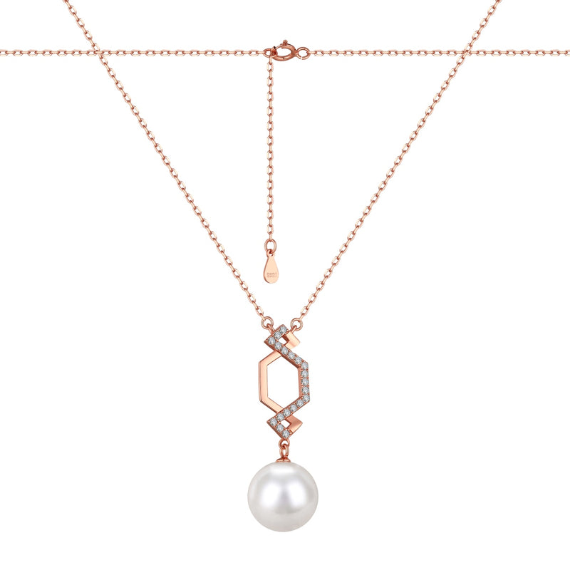 Geometric Pearl Elegance Necklace