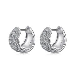 Silver Pavé Hoop Earrings