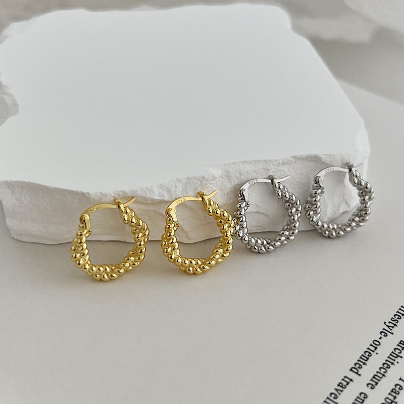 Twisted Gold Hoop Earrings