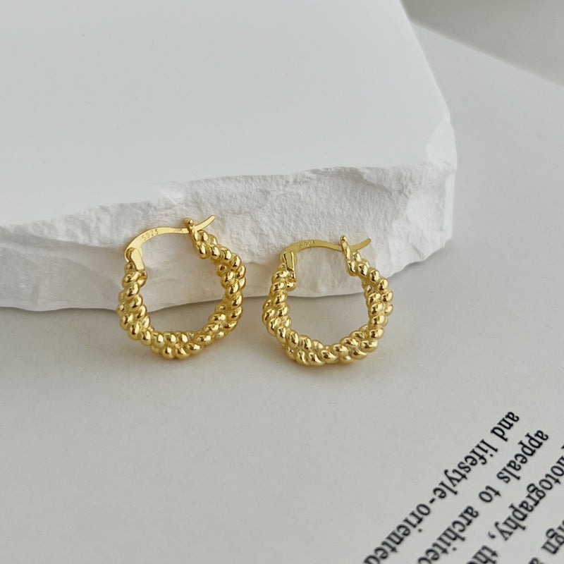 Twisted Gold Hoop Earrings