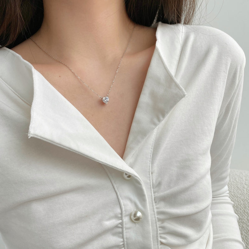 Timeless Heart Solitaire Necklace