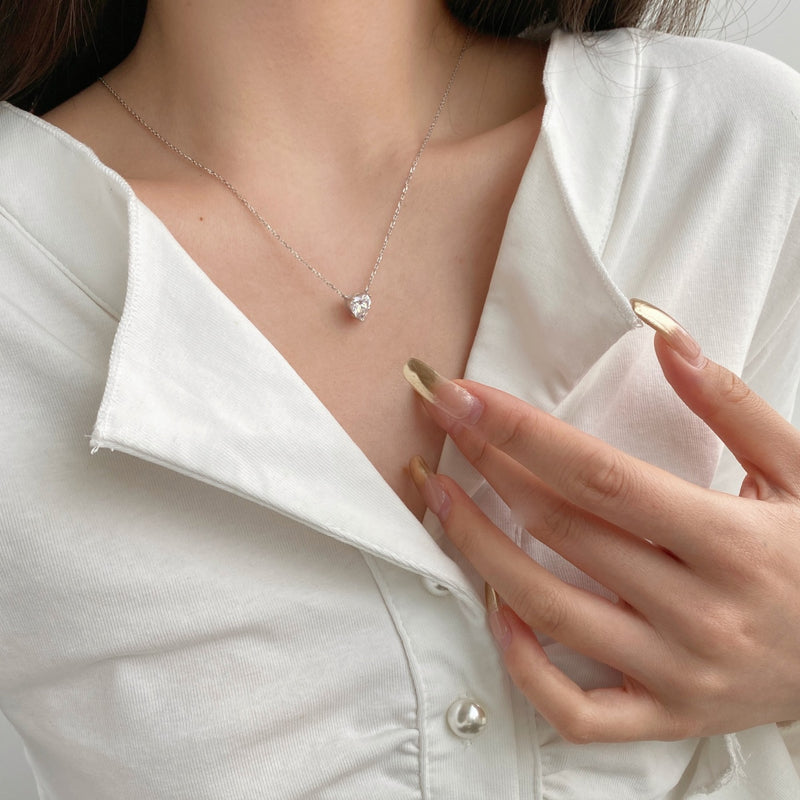 Timeless Heart Solitaire Necklace