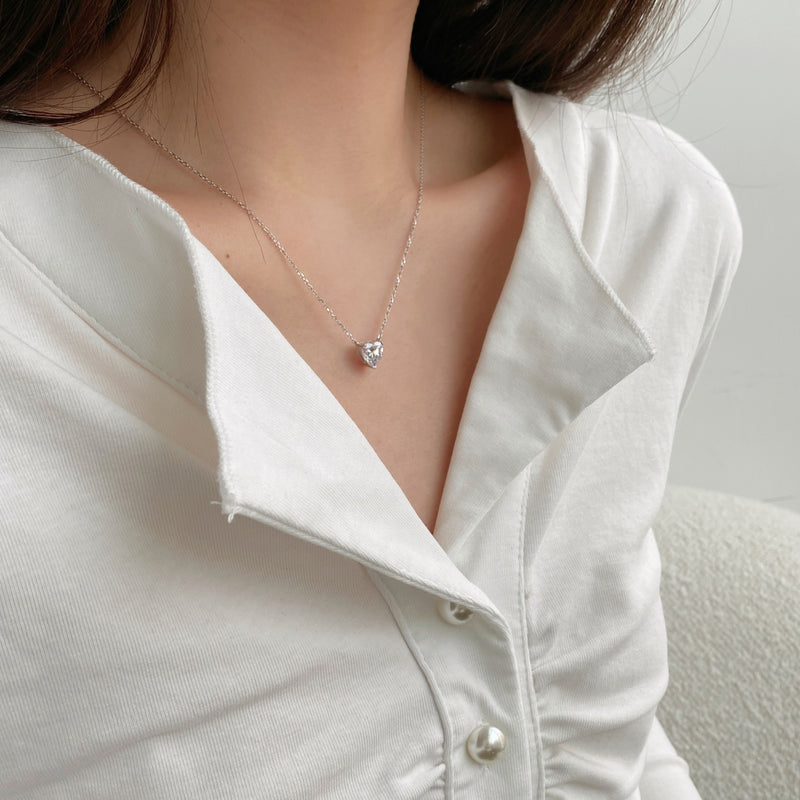 Timeless Heart Solitaire Necklace