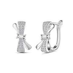 Elegant Bow Zircon Earrings