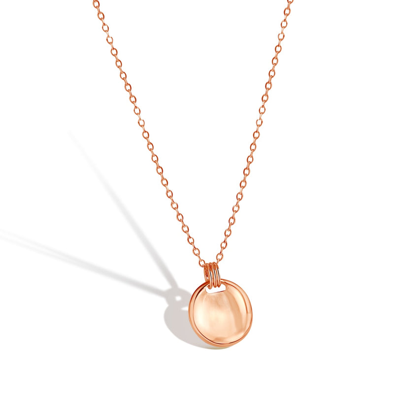 Rose Gold Disc Pendant Necklace