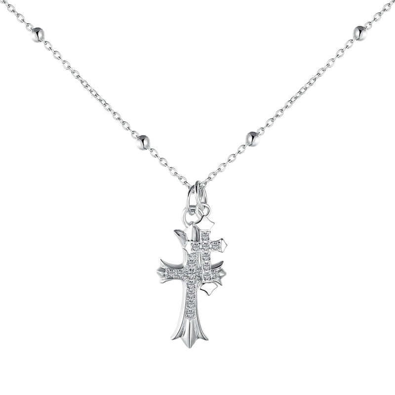 Regal Cross Duo Necklace