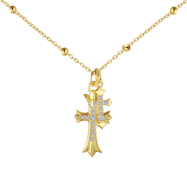 Regal Cross Duo Necklace