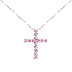 Blushing Heart Cross Necklace