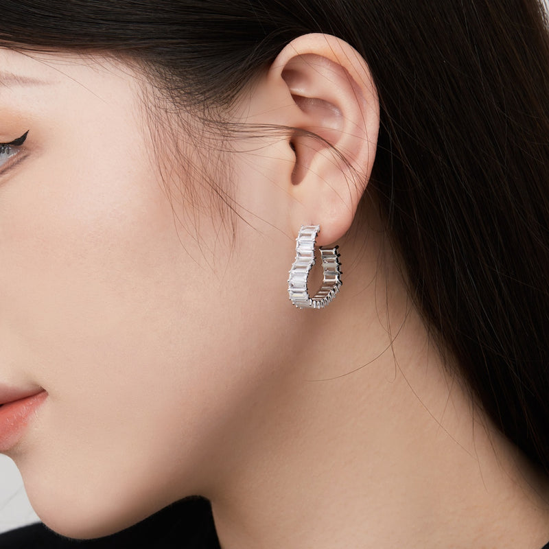 Radiant Baguette Hoop Earrings