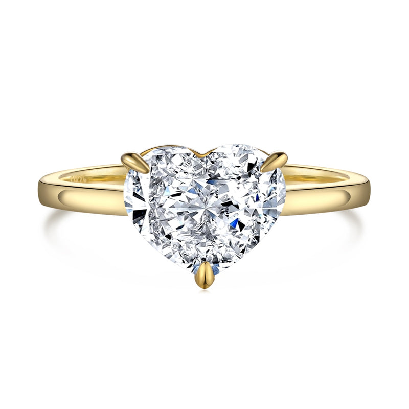 18K Heart Zircon Ring