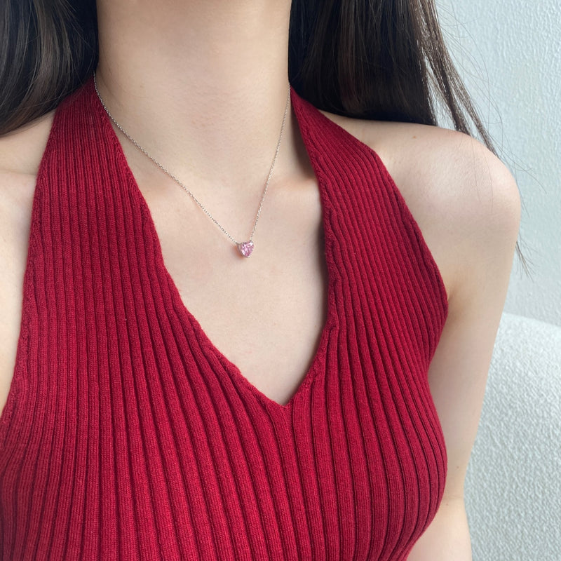 Timeless Heart Solitaire Necklace