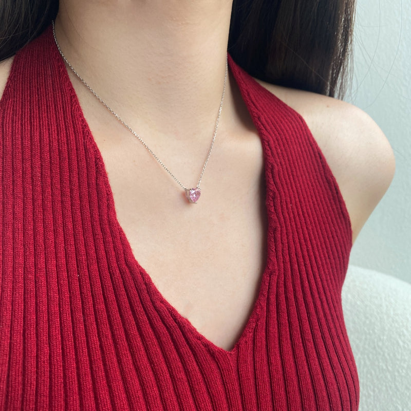 Timeless Heart Solitaire Necklace