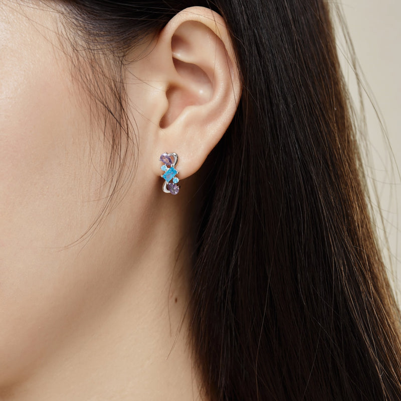 Radiant Multicolor Zircon Drop Earrings