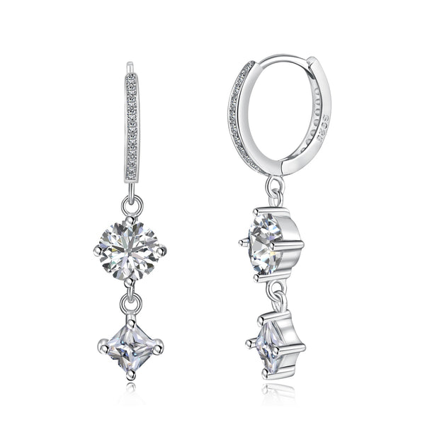 Double Crystal Dangle Earrings