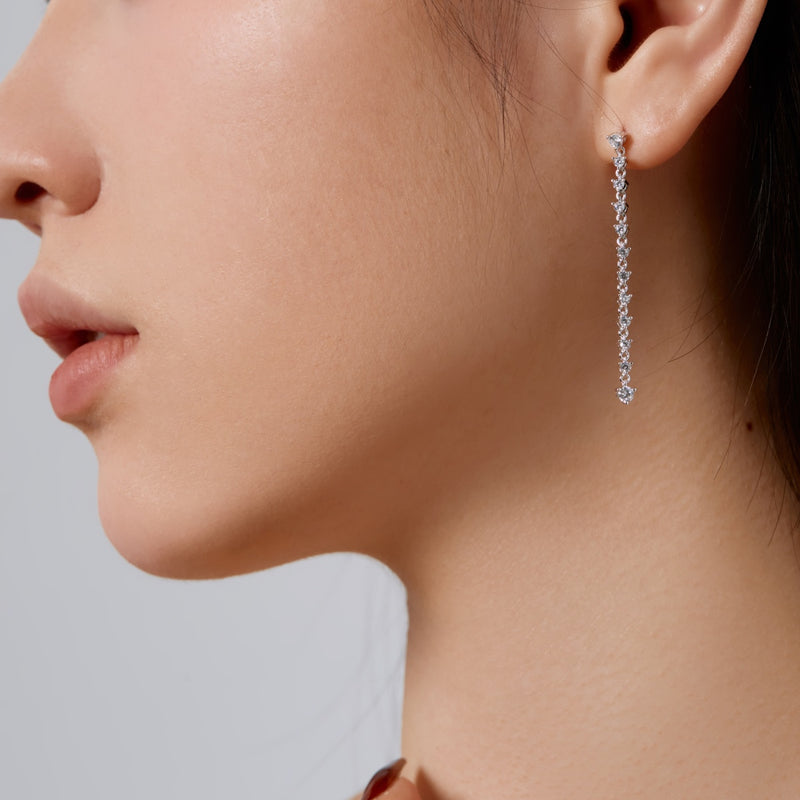 Silver Cascade Drop Earrings