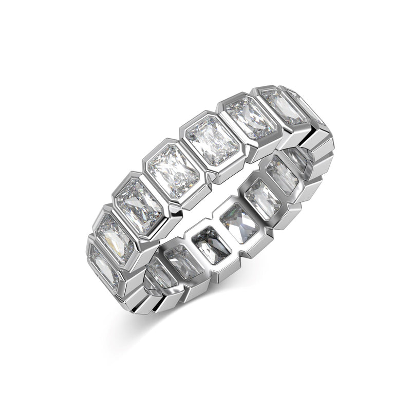 Sophisticated Rectangular-Cut Eternity Ring