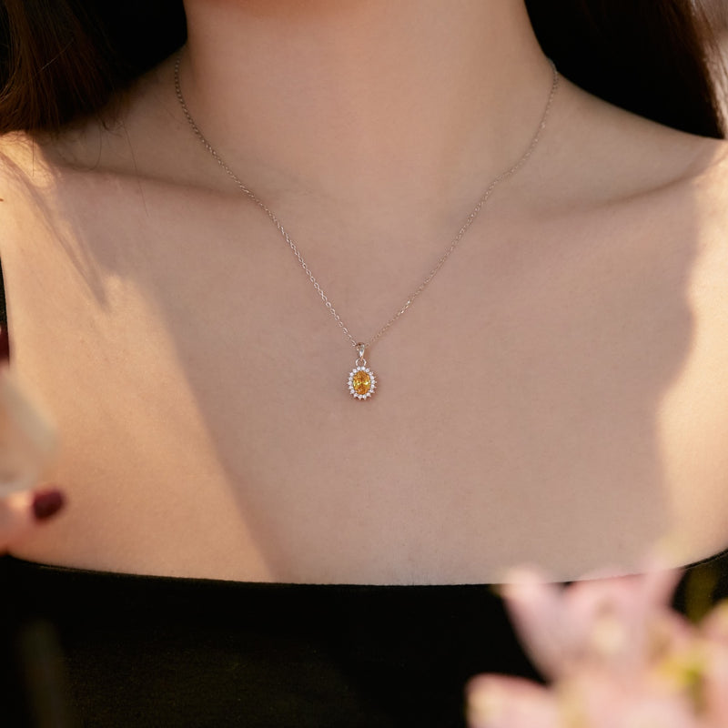 Golden Sunlight Oval Necklace