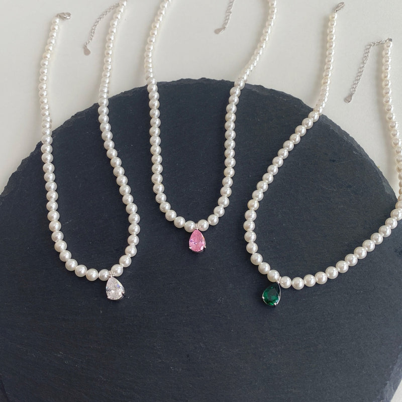 Luna Pearl Teardrop Necklace