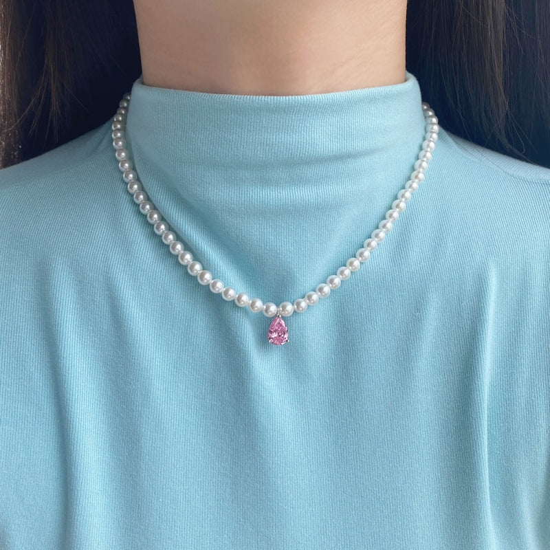 Luna Pearl Teardrop Necklace