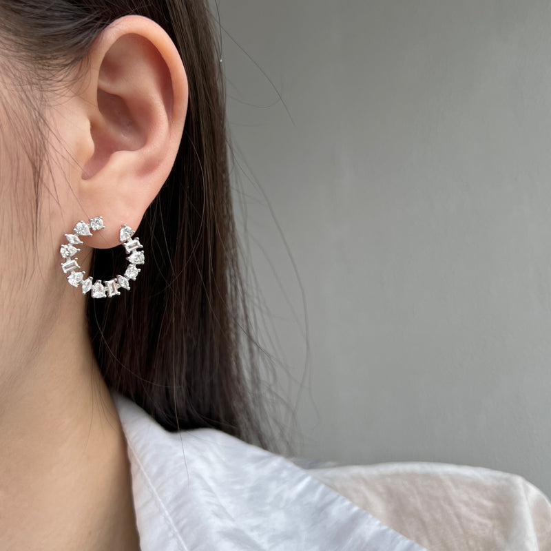 Radiant Pear-Shaped Zircon Hoop Earrings