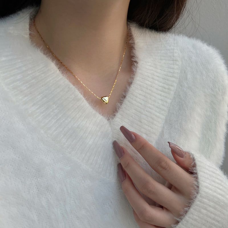 Golden Heart Charm Necklace