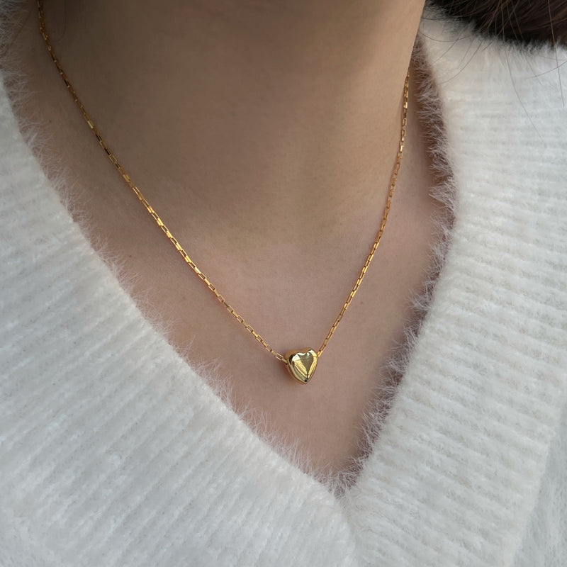 Golden Heart Charm Necklace