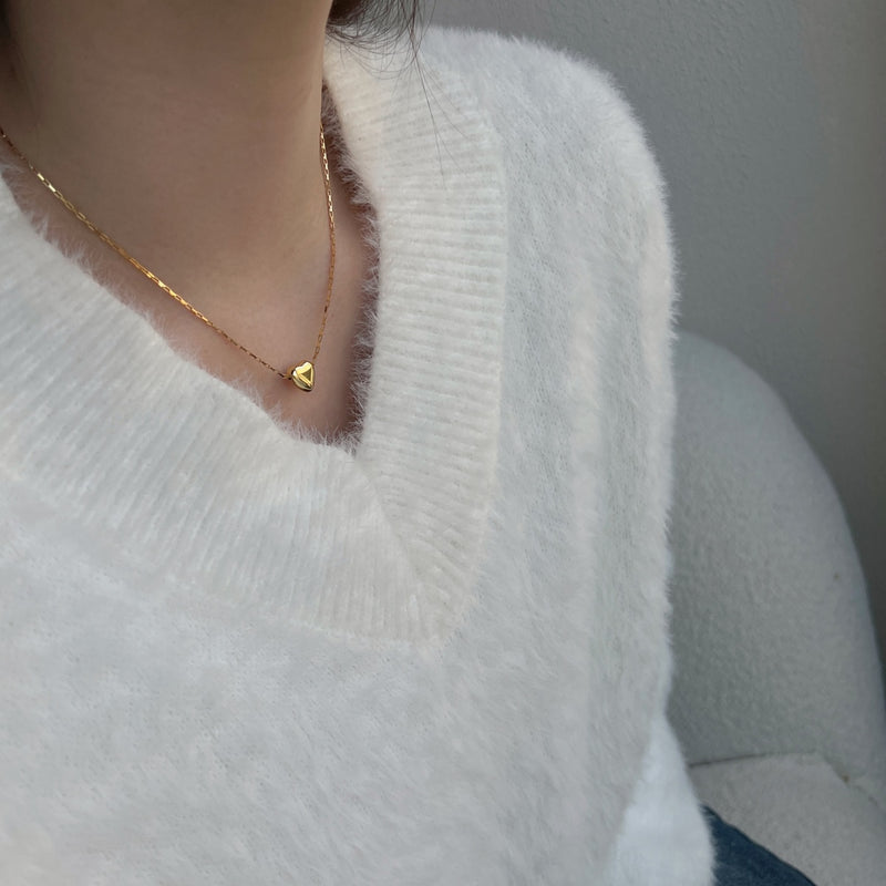 Golden Heart Charm Necklace