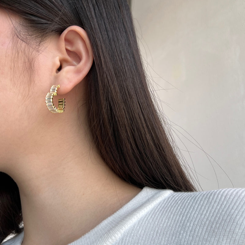 Radiant Baguette Hoop Earrings