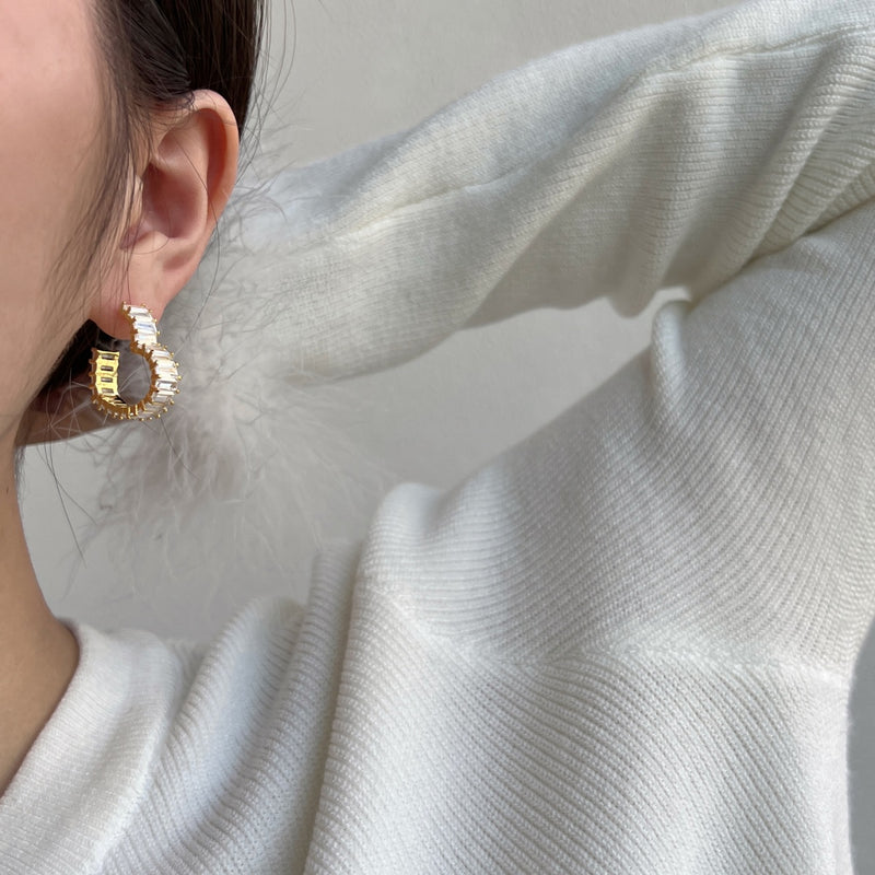 Radiant Baguette Hoop Earrings