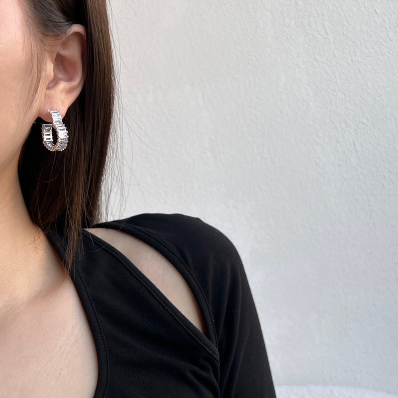 Radiant Baguette Hoop Earrings