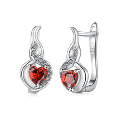 Heart Swirl Zircon Earrings