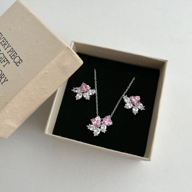 Scarlet Heart Floral Earrings