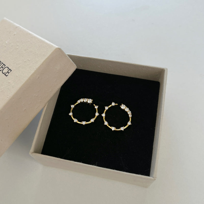 Golden Sparkle Hoops Earrings