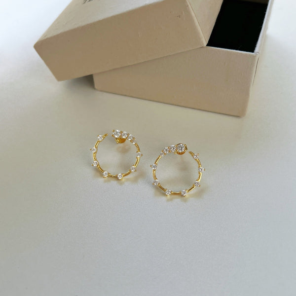 Golden Sparkle Hoops Earrings