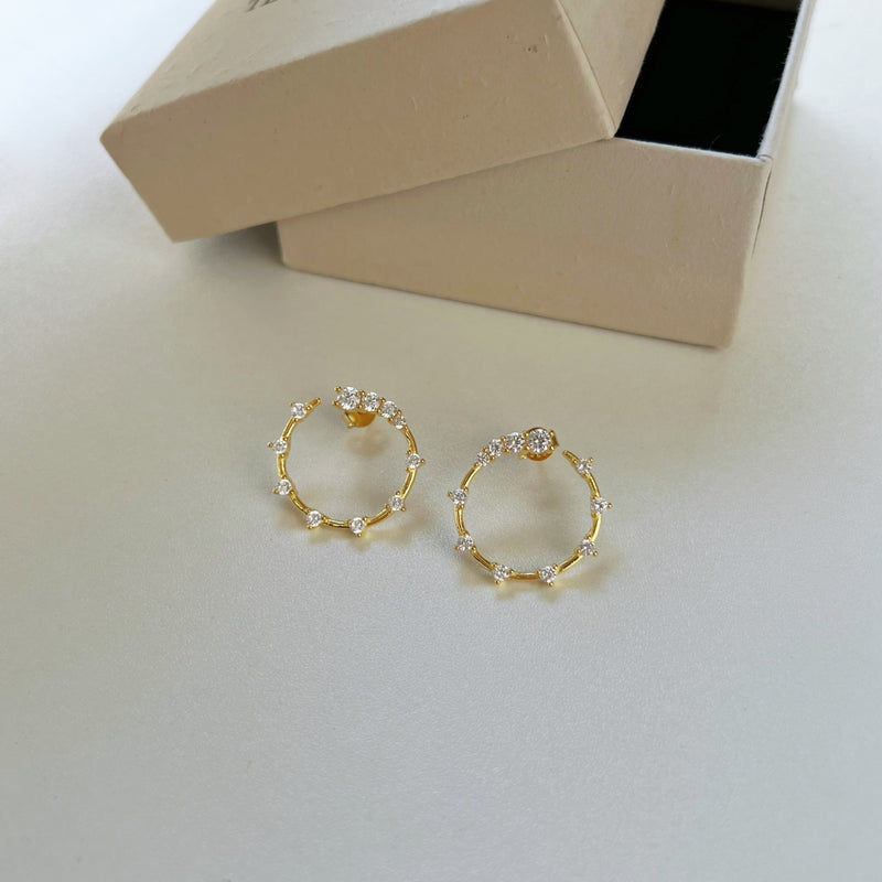 Golden Sparkle Hoops Earrings