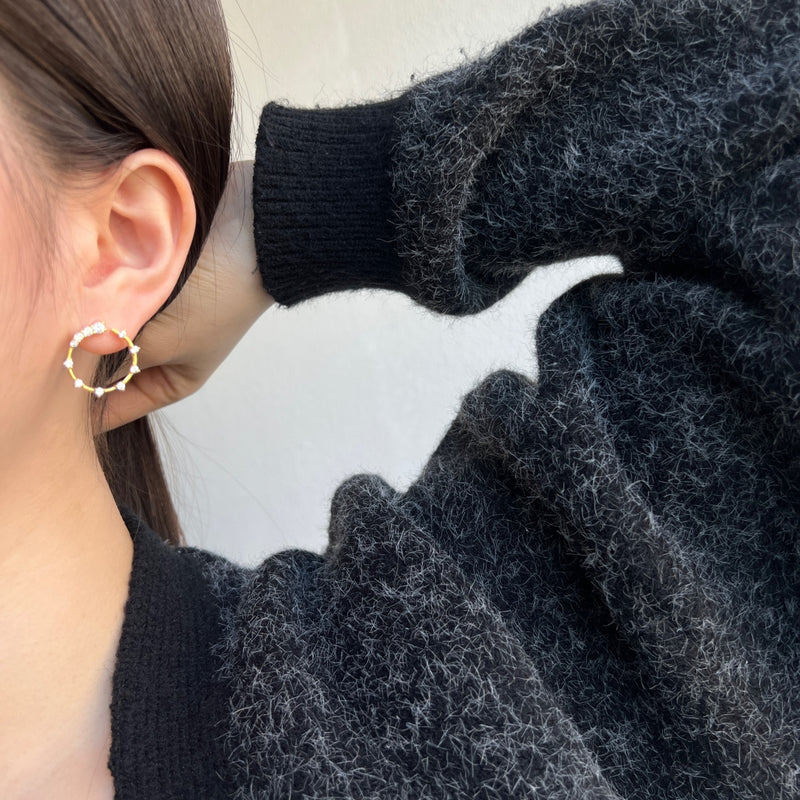 Golden Sparkle Hoops Earrings